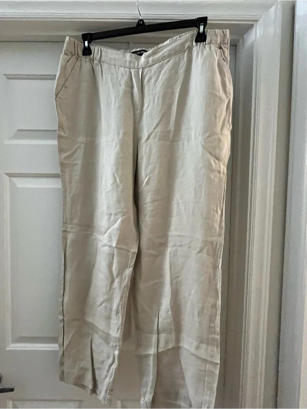 Ellen Tracy Light Beige Linen Pants - Picture 4 of 5